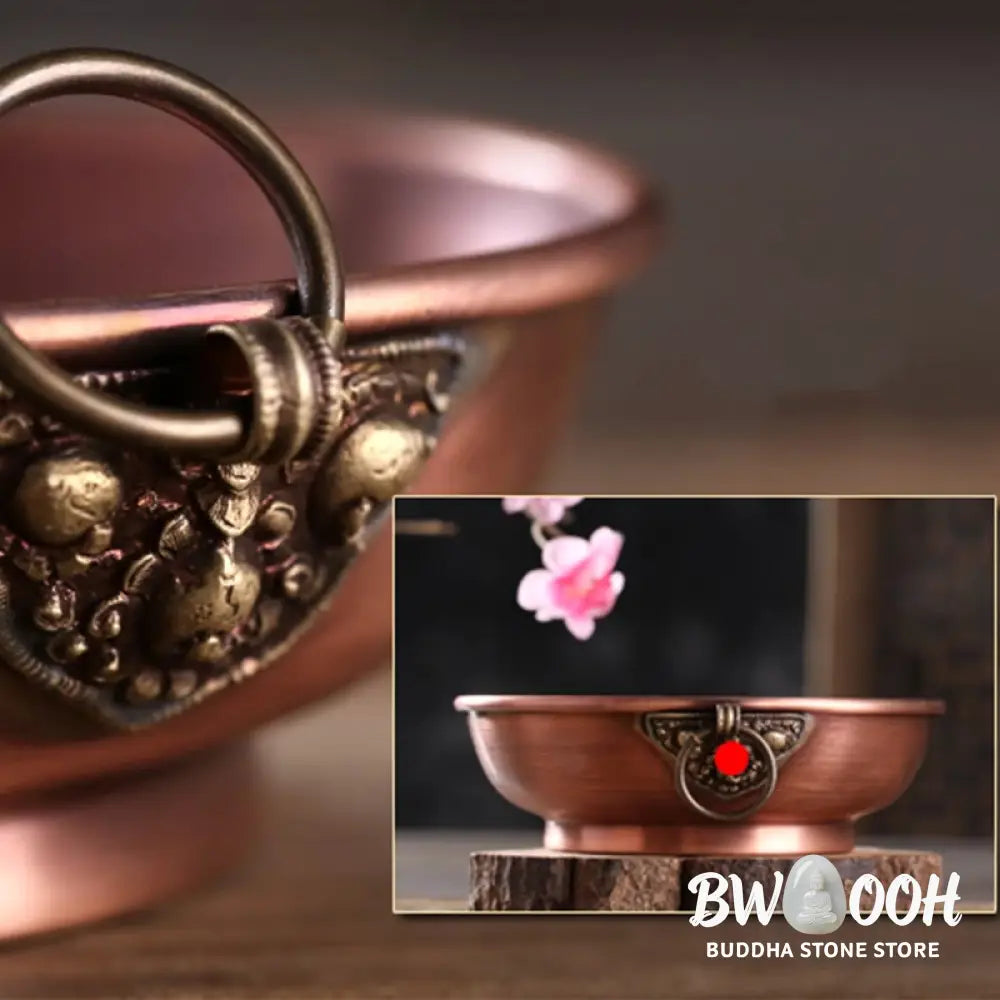 BWOOOH Small Copper Prayer Altar Portable Burning Holder Incense Sage Smudging Rituals Use Items - Copper
