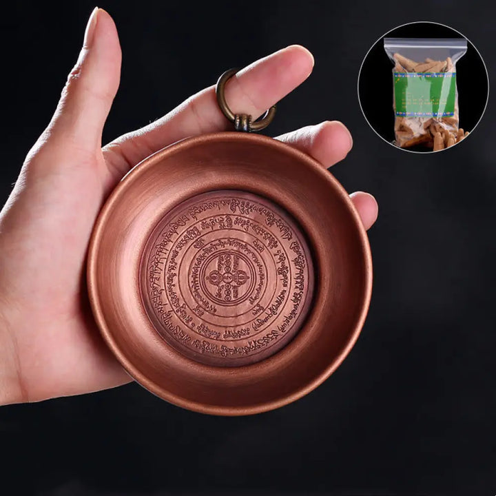 BWOOOH Small Copper Prayer Altar Portable Burning Holder Incense Sage Smudging Rituals Use Items - Copper
