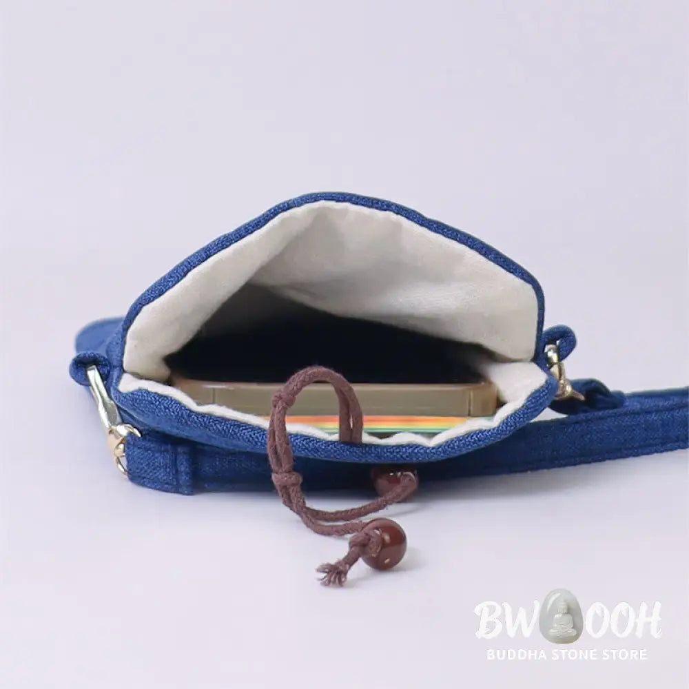 Buddha Stones Small Embroidered Flowers Crossbody Bag Shoulder Bag Cellphone Bag 11*20cm - Crossbody Bag