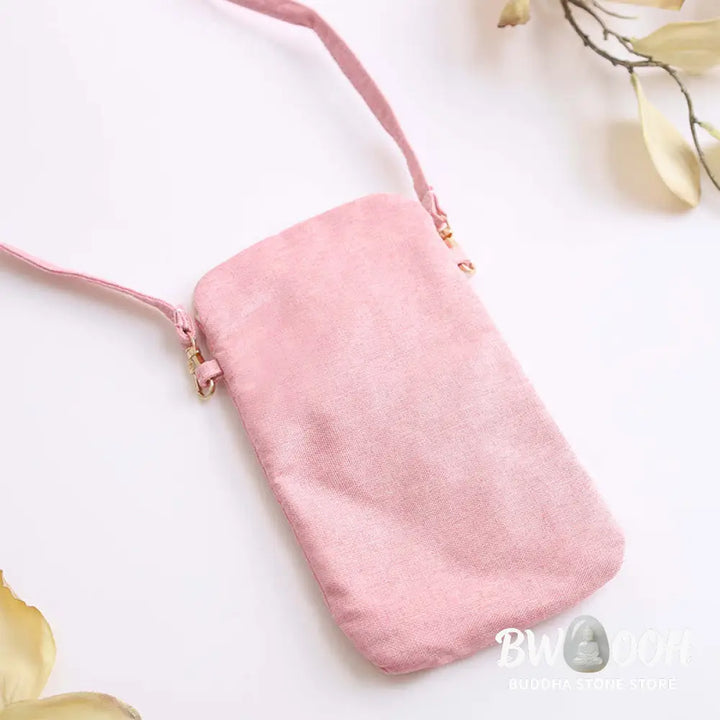 Buddha Stones Small Embroidered Flowers Crossbody Bag Shoulder Bag Cellphone Bag 11*20cm - Crossbody Bag