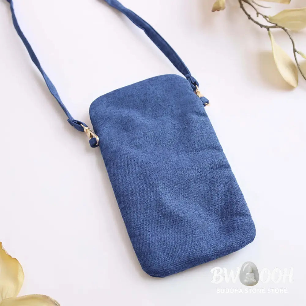 Buddha Stones Small Embroidered Flowers Crossbody Bag Shoulder Bag Cellphone Bag 11*20cm - Crossbody Bag