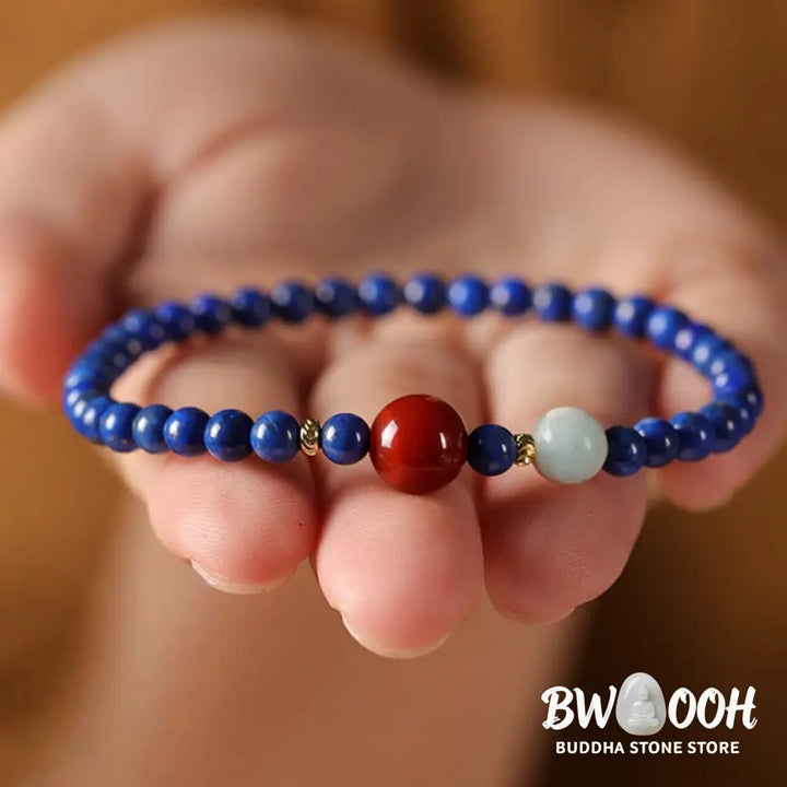 Buddha Stones Small Lazurite Agate Ultra-thin Beads Positive Bracelet - BWOOOH - Lazurite(Wrist Circumference:
