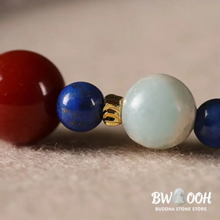 Buddha Stones Small Lazurite Agate Ultra-thin Beads Positive Bracelet - BWOOOH - Lazurite(Wrist Circumference: