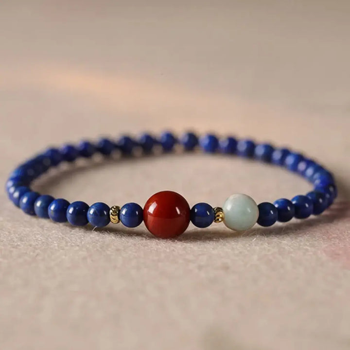 BWOOOH Small Lazurite Agate Ultra-thin Beads Positive Bracelet — Agate crystal healing bracelet for spiritual healing and ...