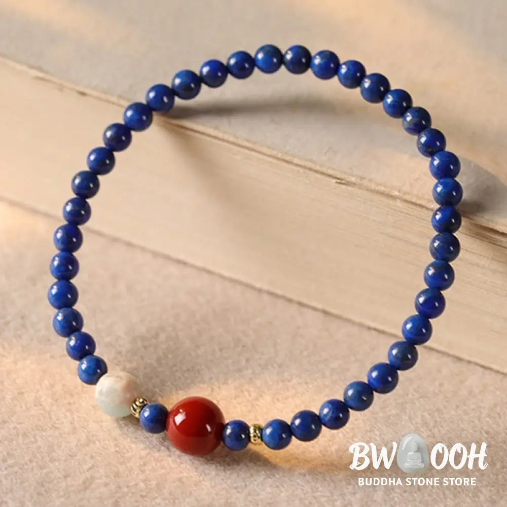 Buddha Stones Small Lazurite Agate Ultra-thin Beads Positive Bracelet - BWOOOH - Lazurite(Wrist Circumference: