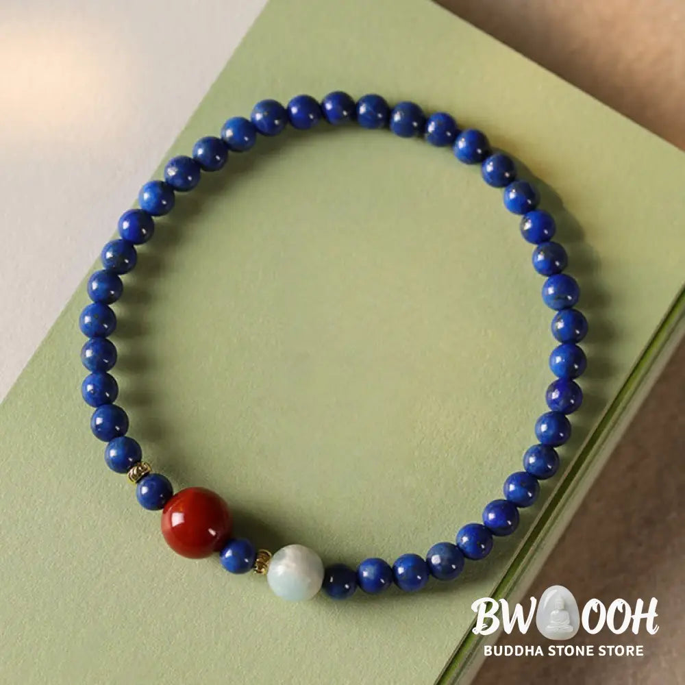 Buddha Stones Small Lazurite Agate Ultra-thin Beads Positive Bracelet - BWOOOH - Lazurite(Wrist Circumference: