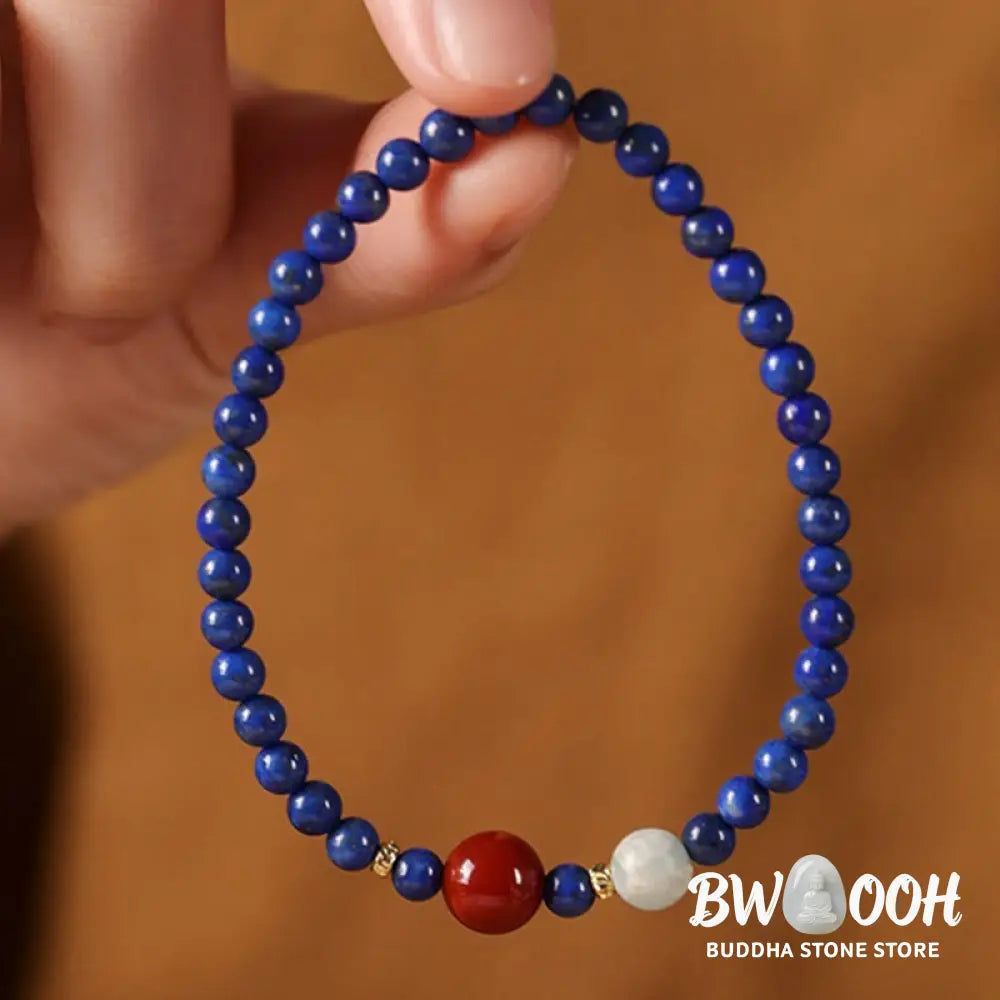 Buddha Stones Small Lazurite Agate Ultra-thin Beads Positive Bracelet - BWOOOH - Lazurite(Wrist Circumference: