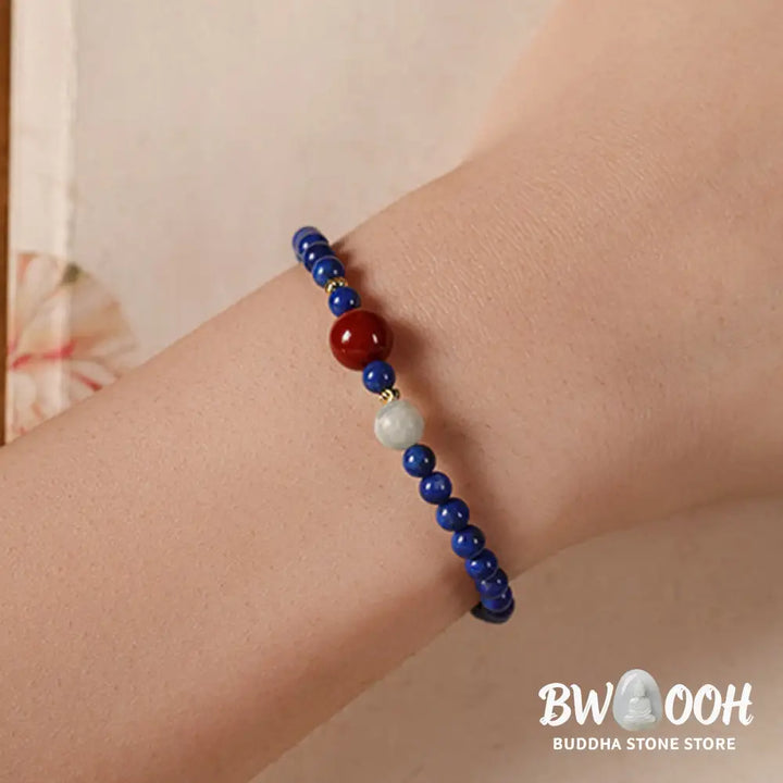 Buddha Stones Small Lazurite Agate Ultra-thin Beads Positive Bracelet - BWOOOH - Lazurite(Wrist Circumference: