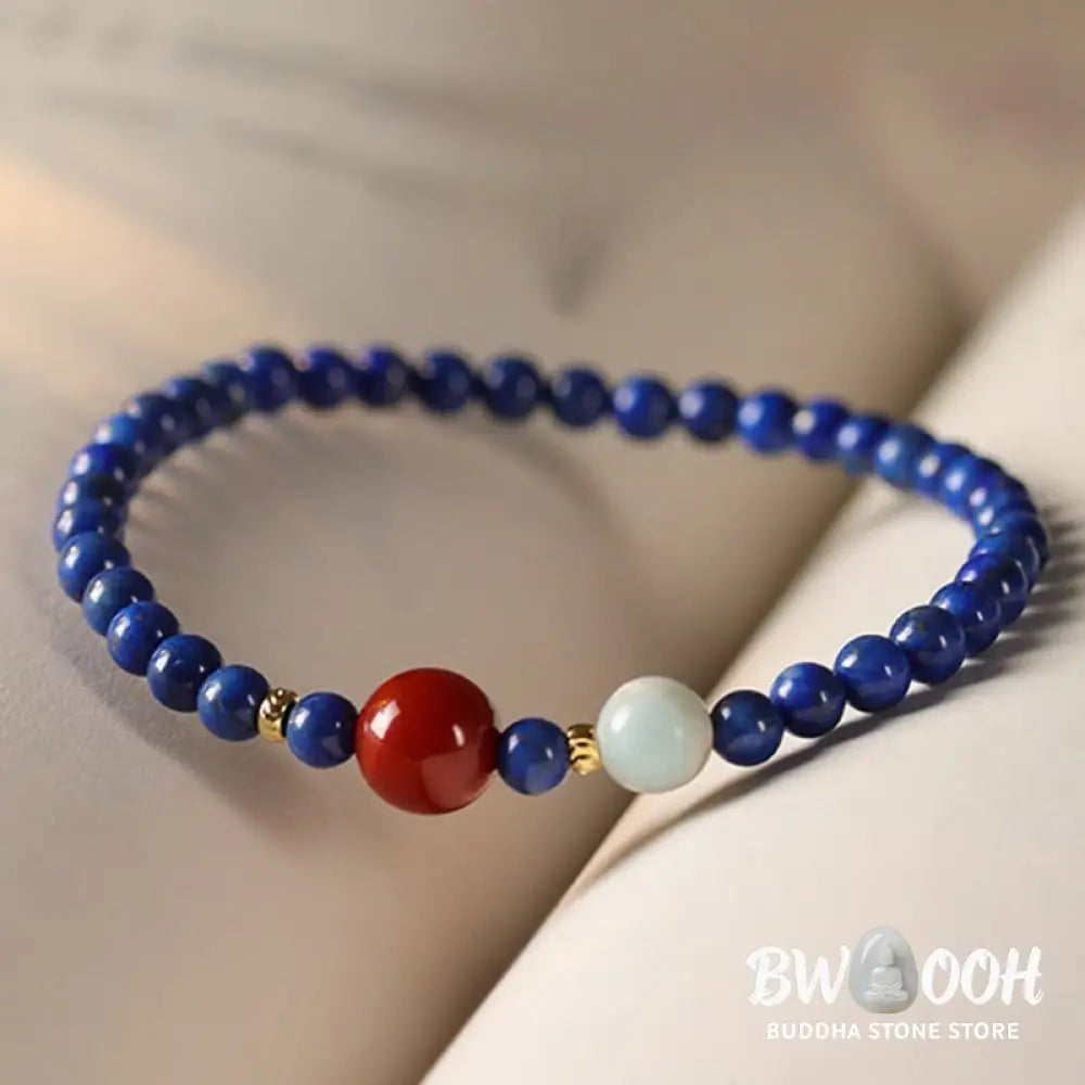 Buddha Stones Small Lazurite Agate Ultra-thin Beads Positive Bracelet - BWOOOH - Lazurite(Wrist Circumference: