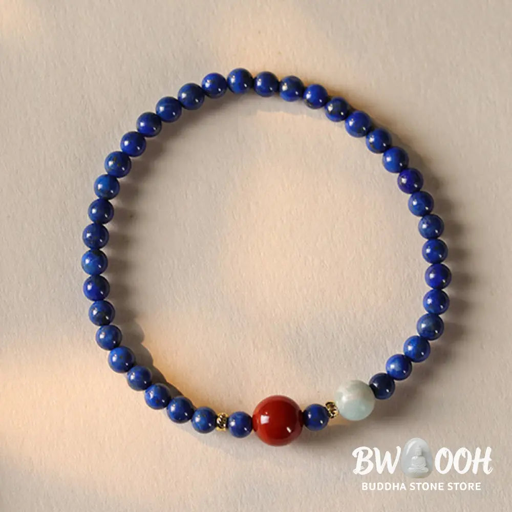 Buddha Stones Small Lazurite Agate Ultra-thin Beads Positive Bracelet - BWOOOH - Lazurite(Wrist Circumference: