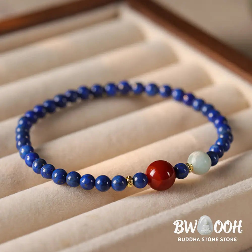 Buddha Stones Small Lazurite Agate Ultra-thin Beads Positive Bracelet - BWOOOH - Lazurite(Wrist Circumference: