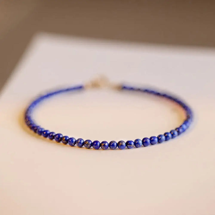Buddha Stones Small Lazurite Ultra-Thin Beads Balance Bracelet - BWOOOH - 2.5mm Round Beads / 15cm - Bracelet