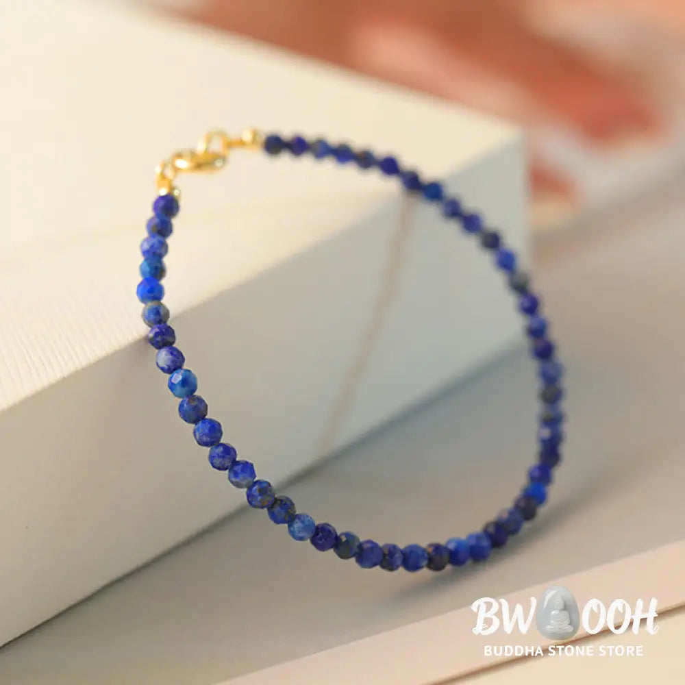 Buddha Stones Small Lazurite Ultra-Thin Beads Balance Bracelet - BWOOOH - Bracelet