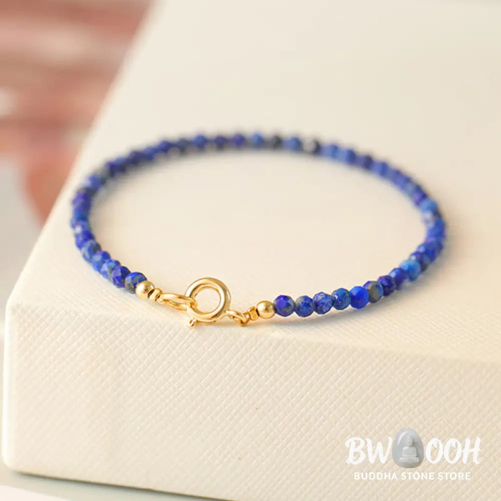 Buddha Stones Small Lazurite Ultra-Thin Beads Balance Bracelet - BWOOOH - Bracelet
