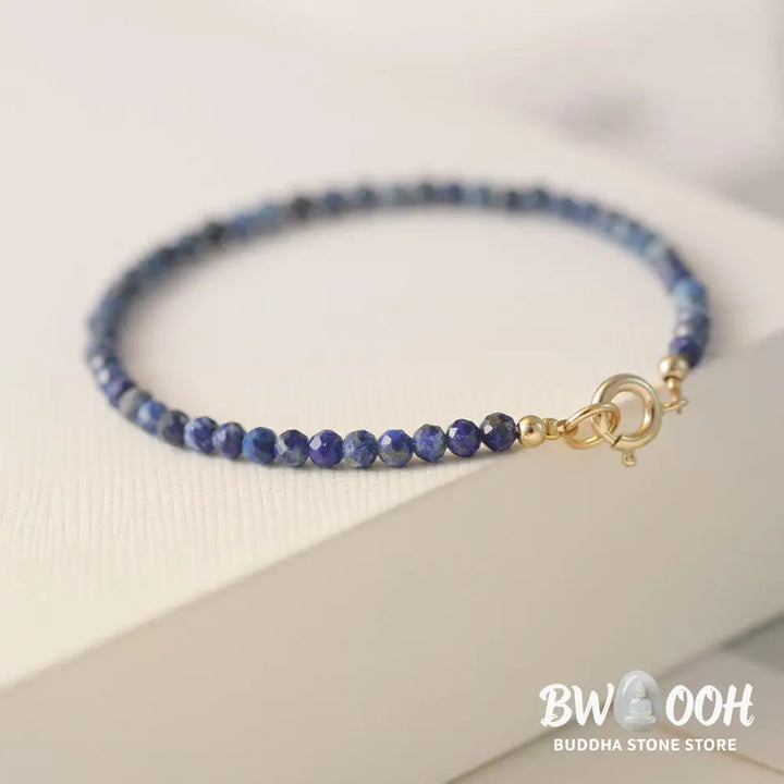 Buddha Stones Small Lazurite Ultra-Thin Beads Balance Bracelet - BWOOOH - Bracelet