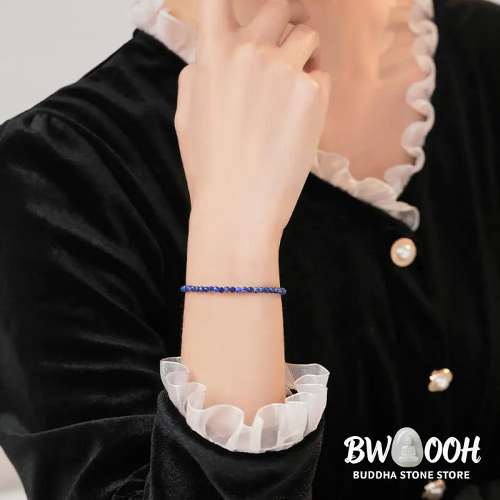 Buddha Stones Small Lazurite Ultra-Thin Beads Balance Bracelet - BWOOOH - Bracelet
