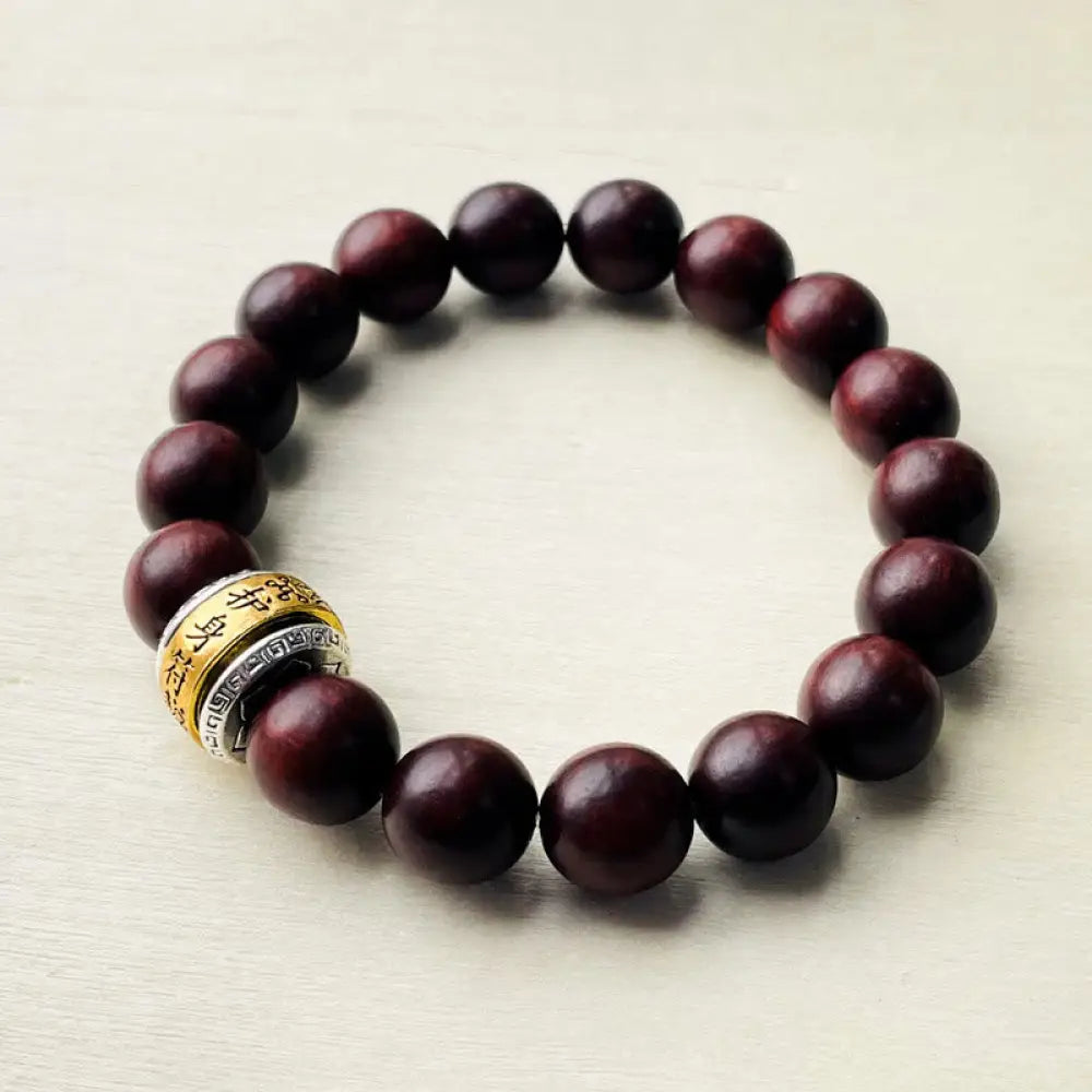 BWOOOH Small Leaf Red Sandalwood Amulet Protection Bracelet | natural stone spiritual bracelet for healing and mindful living