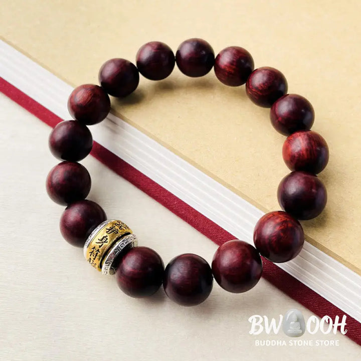BWOOOH Small Leaf Red Sandalwood Amulet Protection Bracelet | natural stone spiritual bracelet for healing and mindful living