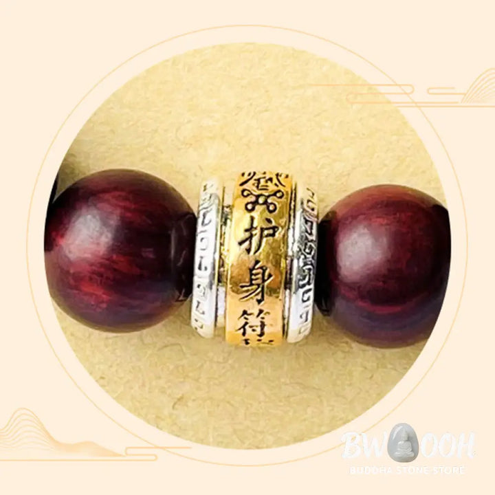 BWOOOH Small Leaf Red Sandalwood Amulet Protection Bracelet | natural stone spiritual bracelet for healing and mindful living