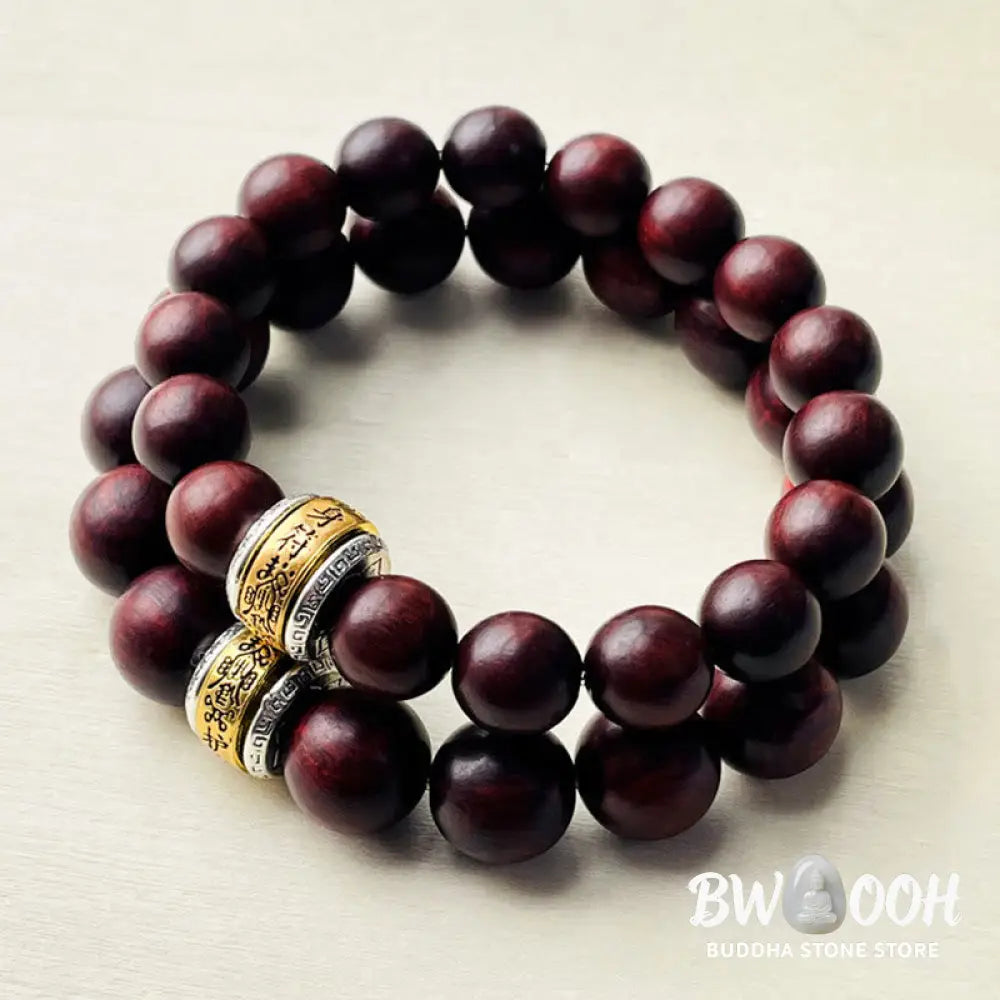 BWOOOH Small Leaf Red Sandalwood Amulet Protection Bracelet | natural stone spiritual bracelet for healing and mindful living