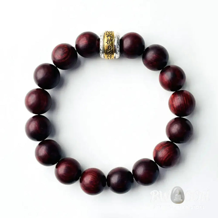 BWOOOH Small Leaf Red Sandalwood Amulet Protection Bracelet | natural stone spiritual bracelet for healing and mindful living