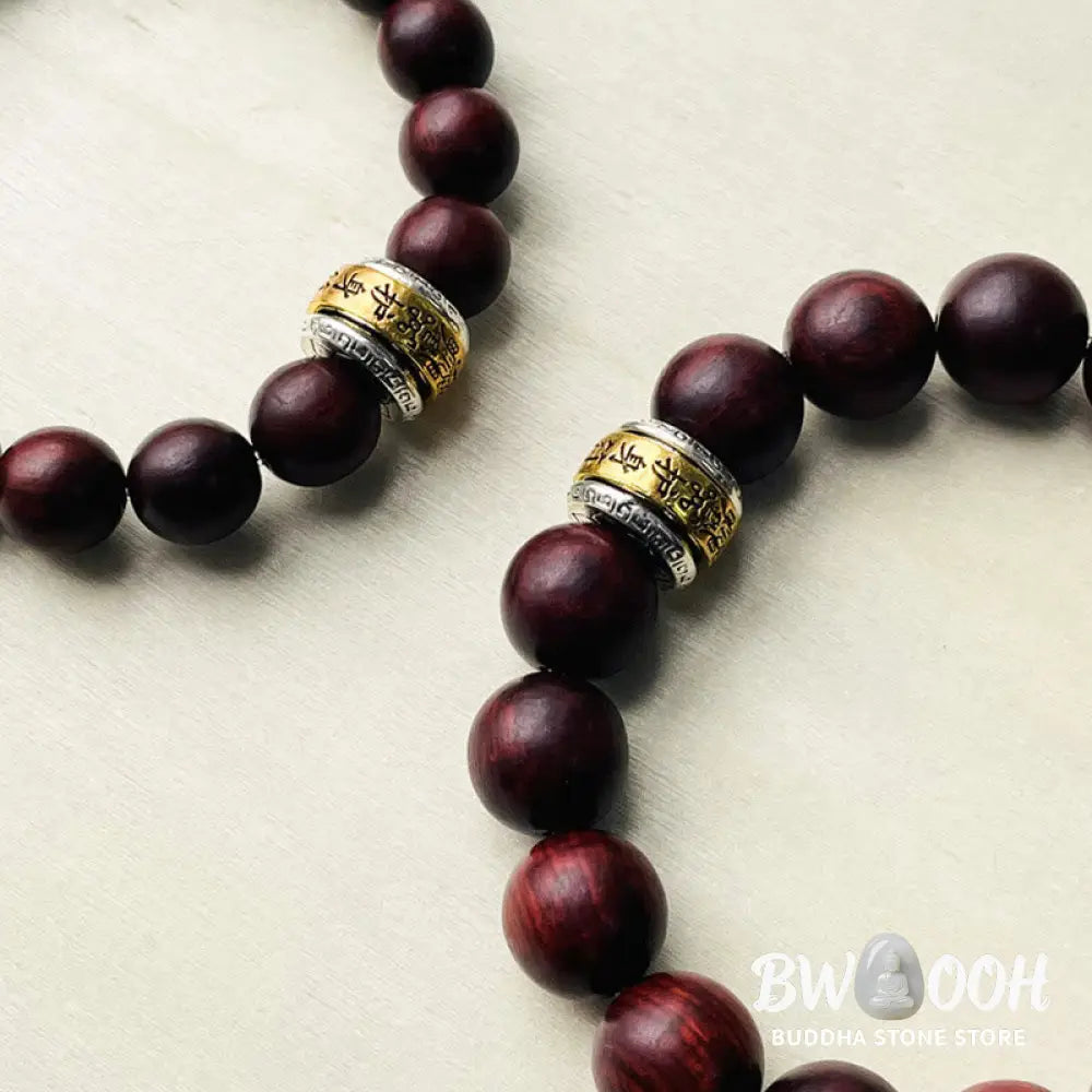 BWOOOH Small Leaf Red Sandalwood Amulet Protection Bracelet | natural stone spiritual bracelet for healing and mindful living