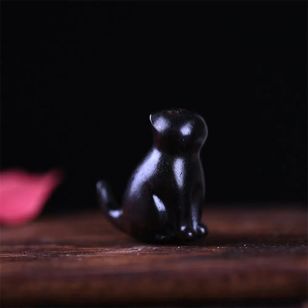 Buddha Stones Small Leaf Red Sandalwood Ebony Wood Sandalwood Green Sandalwood Lucky Mini Cat Deer Sooth Phone Hanging