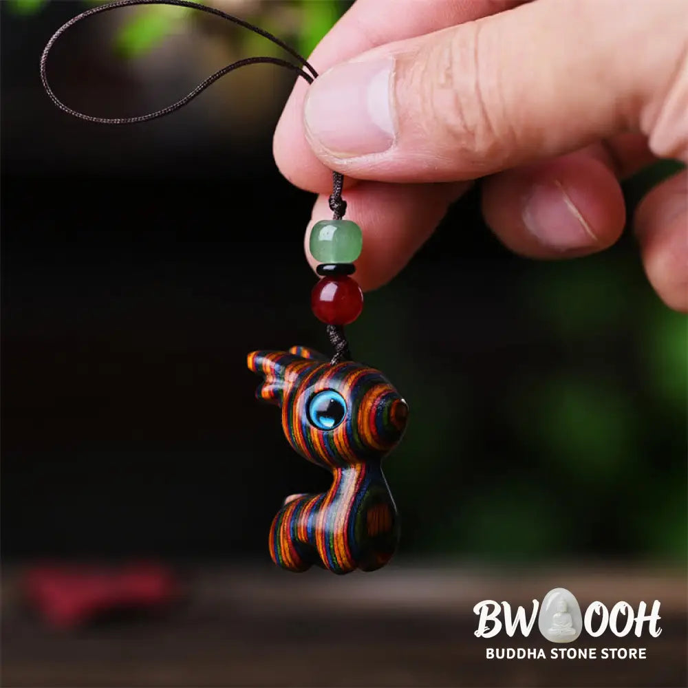 Buddha Stones Small Leaf Red Sandalwood Ebony Wood Sandalwood Green Sandalwood Lucky Mini Cat Deer Sooth Phone Hanging