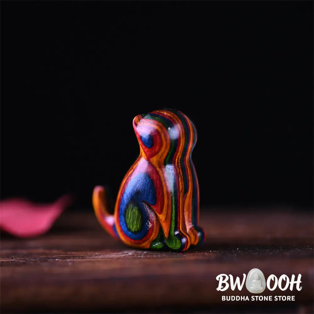Buddha Stones Small Leaf Red Sandalwood Ebony Wood Sandalwood Green Sandalwood Lucky Mini Cat Deer Sooth Phone Hanging