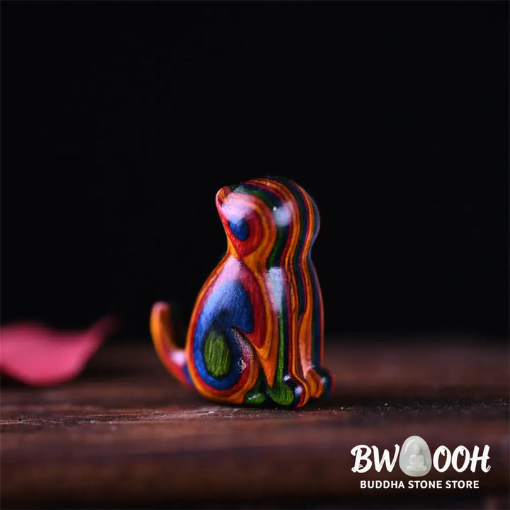 Buddha Stones Small Leaf Red Sandalwood Ebony Wood Sandalwood Green Sandalwood Lucky Mini Cat Deer Sooth Phone Hanging