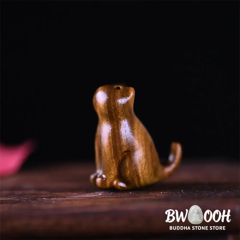 Buddha Stones Small Leaf Red Sandalwood Ebony Wood Sandalwood Green Sandalwood Lucky Mini Cat Deer Sooth Phone Hanging
