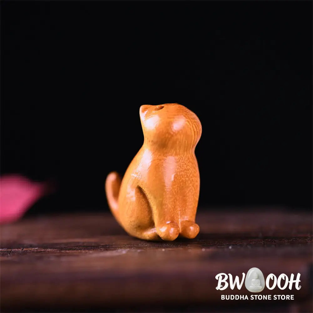 Buddha Stones Small Leaf Red Sandalwood Ebony Wood Sandalwood Green Sandalwood Lucky Mini Cat Deer Sooth Phone Hanging
