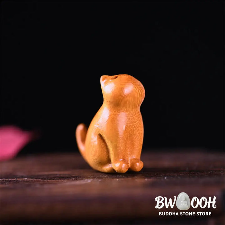 Buddha Stones Small Leaf Red Sandalwood Ebony Wood Sandalwood Green Sandalwood Lucky Mini Cat Deer Sooth Phone Hanging