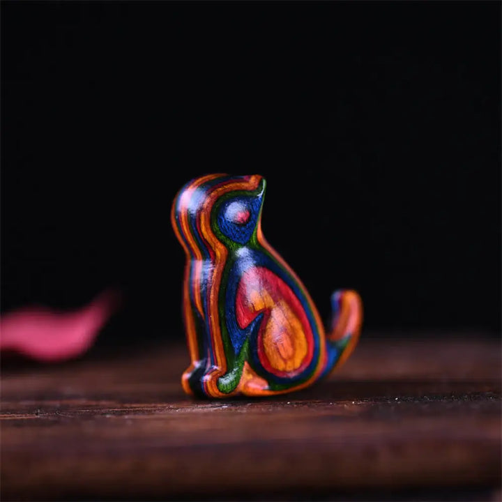Buddha Stones Small Leaf Red Sandalwood Ebony Wood Sandalwood Green Sandalwood Lucky Mini Cat Deer Sooth Phone Hanging