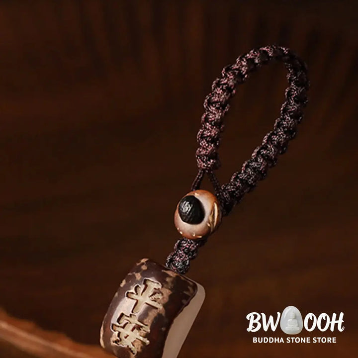 Buddha Stones Small Leaf Red Sandalwood Green Sandalwood Money Bag Om Mani Padme Hum Rotatable Protection Hanging