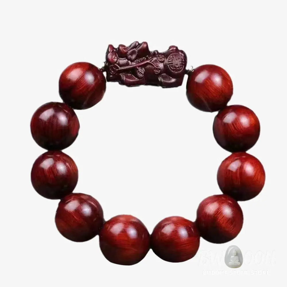 Buddha Stones Small Leaf Red Sandalwood PiXiu Protection Bracelet - BWOOOH - Small Leaf Red Sandalwood(Wrist