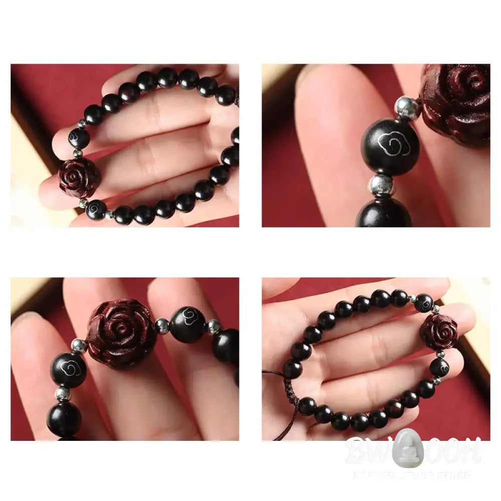 Buddha Stones Small Leaf Red Sandalwood Sooth Bracelet - BWOOOH - Small Leaf Red Sandalwood(Keep away evil