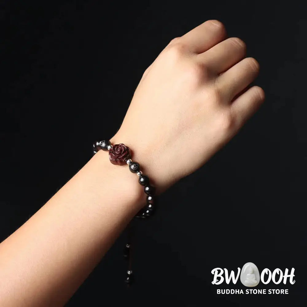 Buddha Stones Small Leaf Red Sandalwood Sooth Bracelet - BWOOOH - Small Leaf Red Sandalwood(Keep away evil