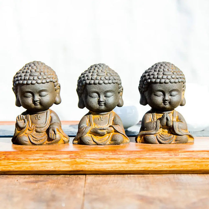 BWOOOH resin Buddha statue - Small Meditating Buddha Iron Powder