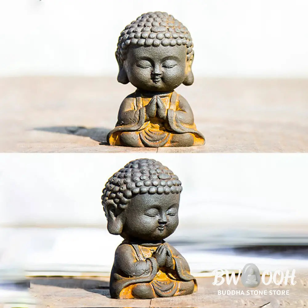 BWOOOH resin Buddha statue - Small Meditating Buddha Iron Powder