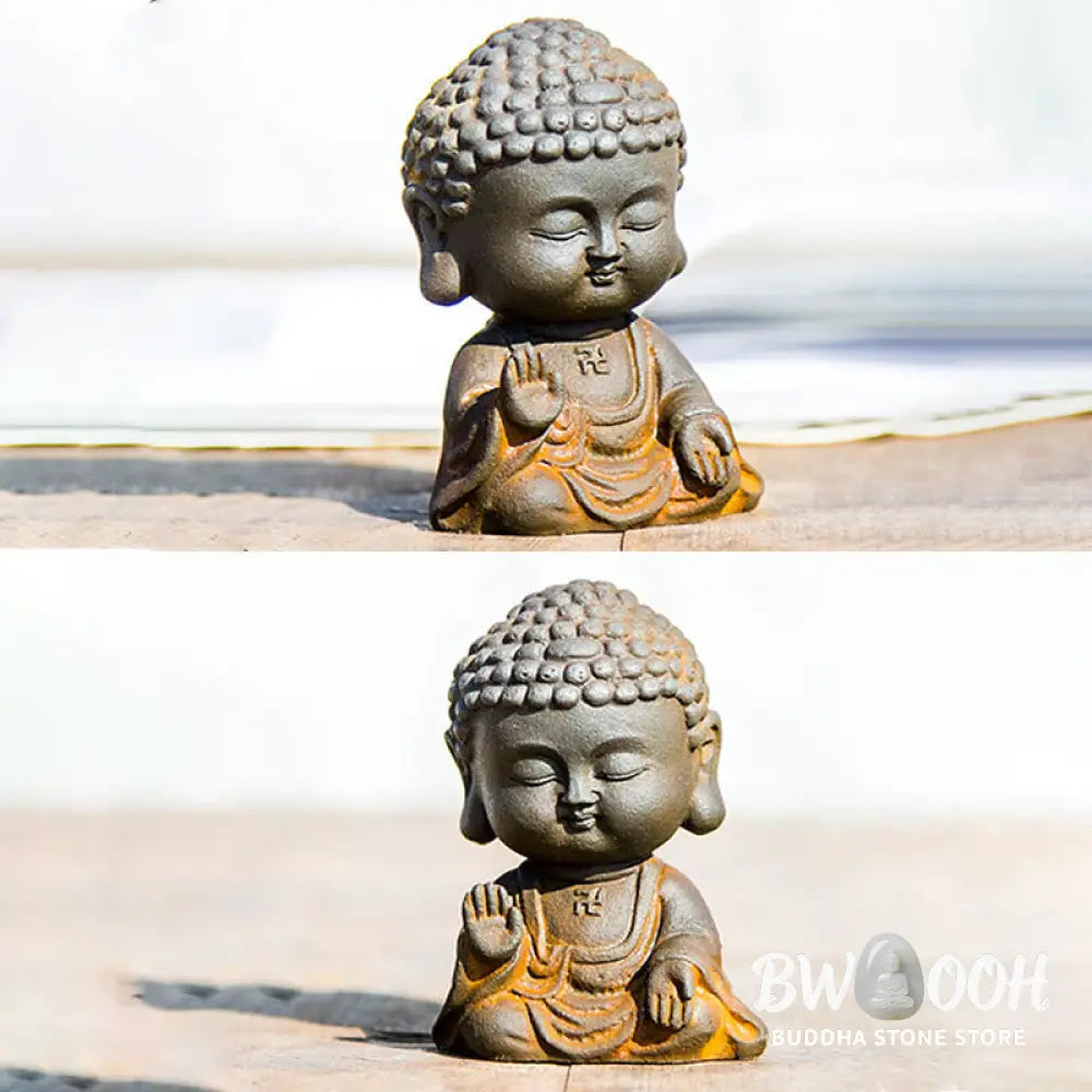 BWOOOH resin Buddha statue - Small Meditating Buddha Iron Powder
