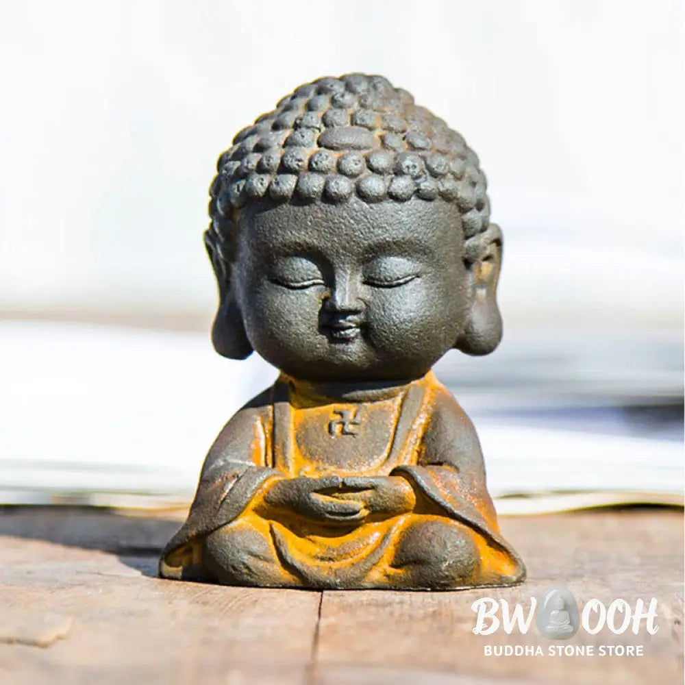 BWOOOH resin Buddha statue - Small Meditating Buddha Iron Powder