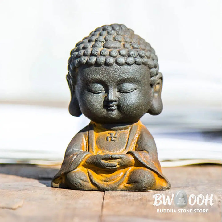 BWOOOH resin Buddha statue - Small Meditating Buddha Iron Powder