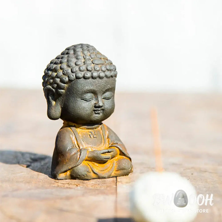 BWOOOH resin Buddha statue - Small Meditating Buddha Iron Powder