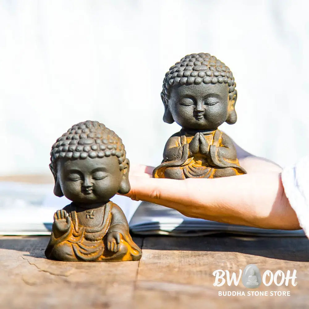 BWOOOH resin Buddha statue - Small Meditating Buddha Iron Powder