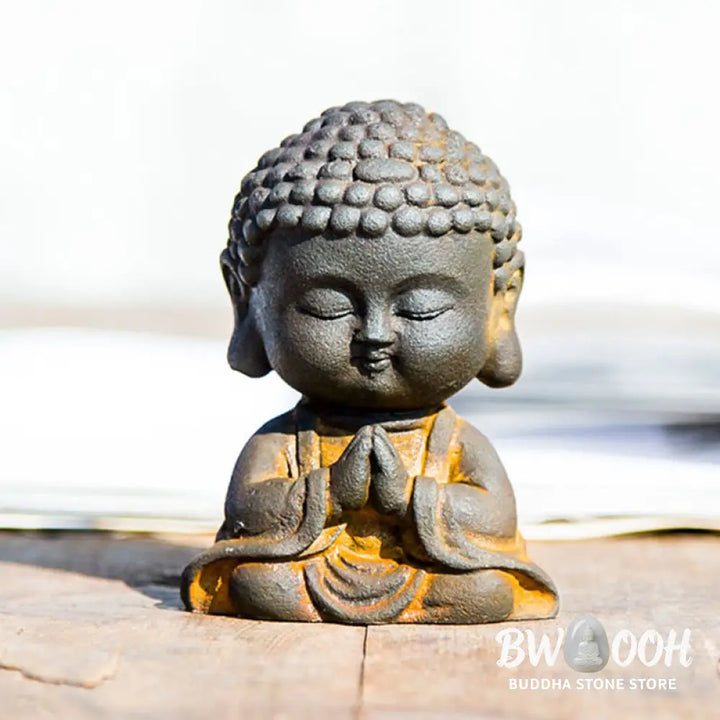 BWOOOH resin Buddha statue - Small Meditating Buddha Iron Powder