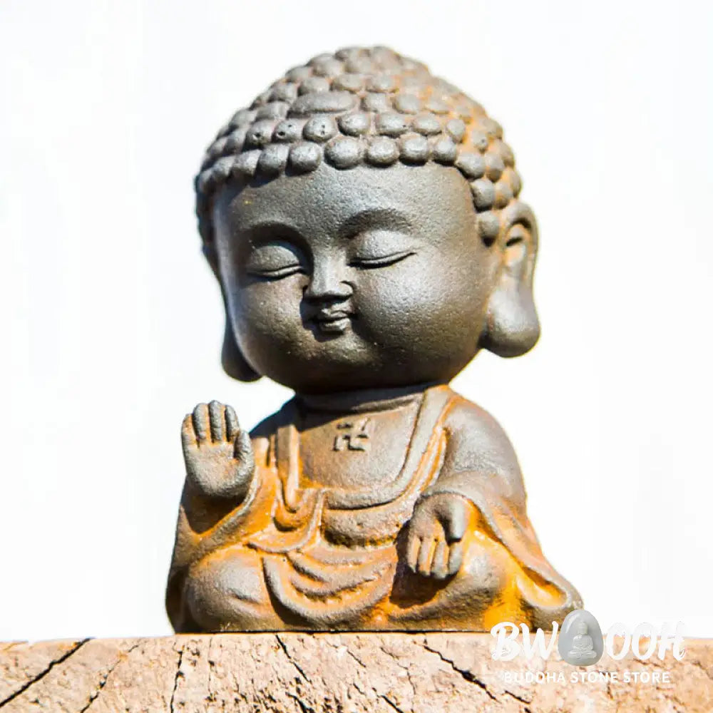 BWOOOH resin Buddha statue - Small Meditating Buddha Iron Powder