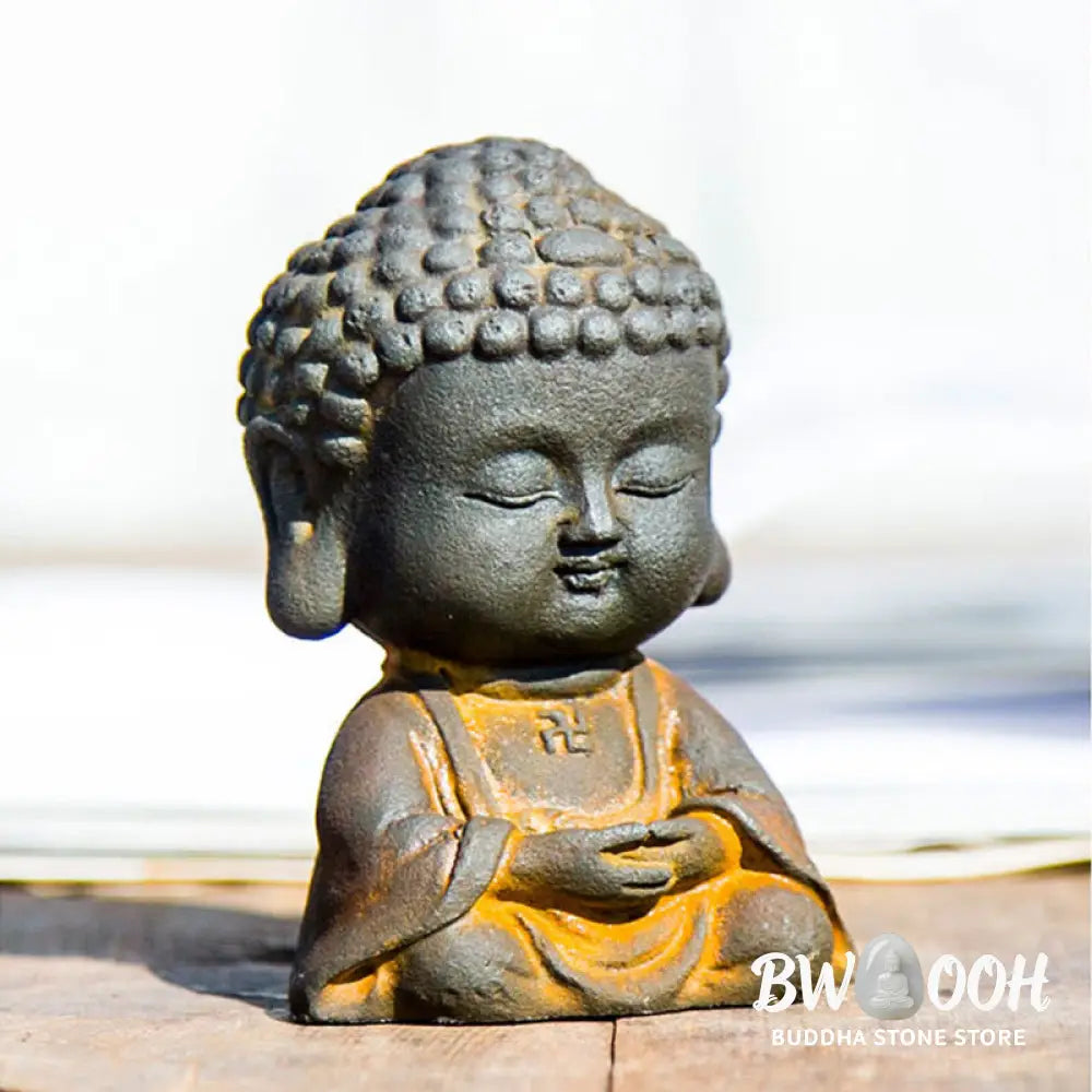 BWOOOH resin Buddha statue - Small Meditating Buddha Iron Powder