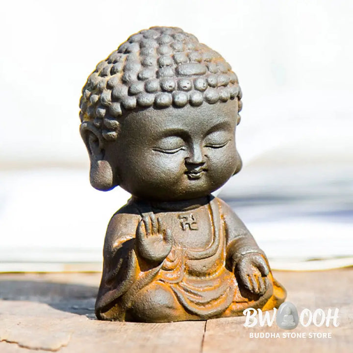 BWOOOH resin Buddha statue - Small Meditating Buddha Iron Powder