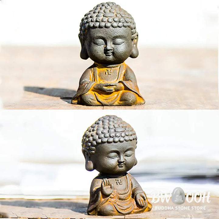 BWOOOH resin Buddha statue - Small Meditating Buddha Iron Powder